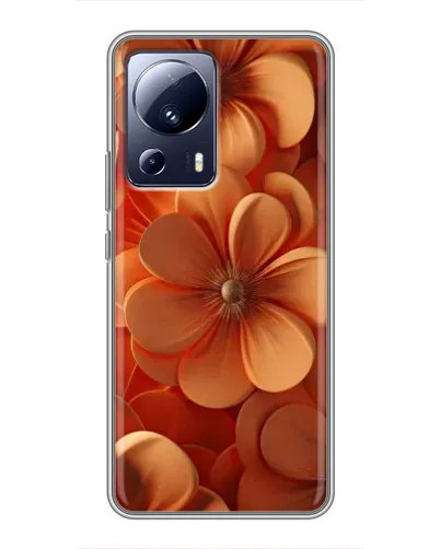 Чехол для Xiaomi 13 Lite с картинкой «Оранжевый макро цветок»