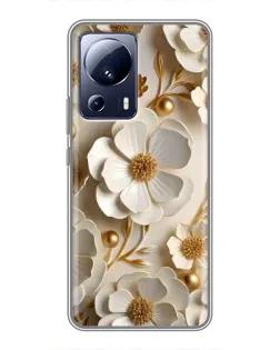 Чехол для Xiaomi 13 Lite с картинкой «Белие бумажние цвети» Чехол для Xiaomi 13 Lite с картинкой «Белие бумажние цвети»