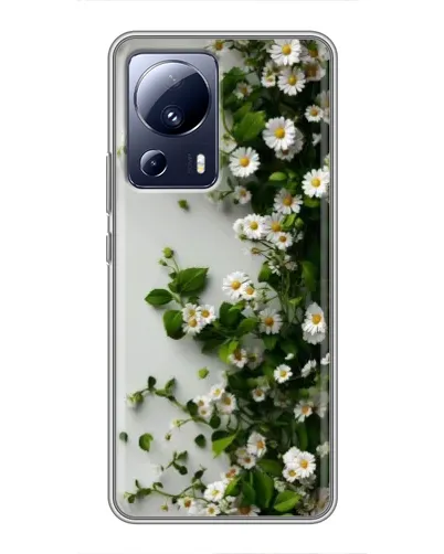 Чехол для Xiaomi 13 Lite с картинкой «Ветка мелких белых цветов»
