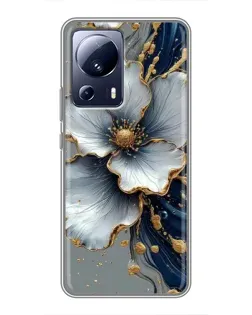 Чехол для Xiaomi 13 Lite с картинкой «Белый цветок и золотой флюид» Чехол для Xiaomi 13 Lite с картинкой «Белый цветок и золотой флюид»