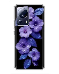 Чехол для Xiaomi 13 Lite с картинкой «Фиолетовые цветы с росою» Чехол для Xiaomi 13 Lite с картинкой «Фиолетовые цветы с росою»