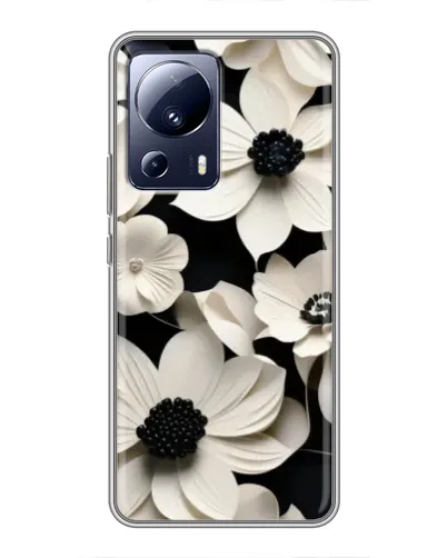 Чехол для Xiaomi 13 Lite с картинкой «Объемные белые цветы»