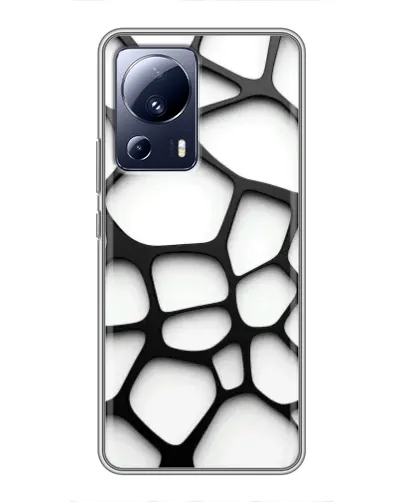 Чехол для Xiaomi 13 Lite с картинкой «Белая объемная сетка»