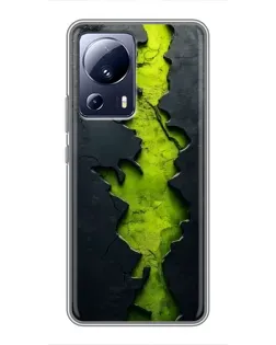 Чехол для Xiaomi 13 Lite с картинкой «Салатовый разлом скалы» Чехол для Xiaomi 13 Lite с картинкой «Салатовый разлом скалы»