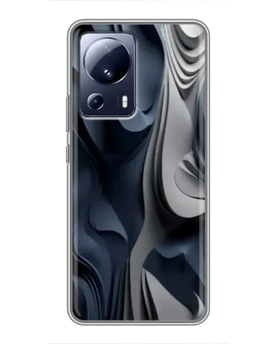 Чехол для Xiaomi 13 Lite с картинкой «Объемные синие складки»
