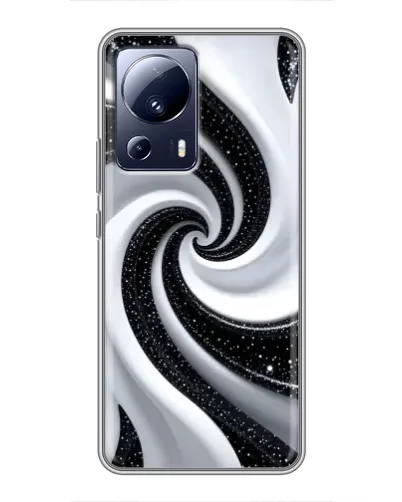 Чехол для Xiaomi 13 Lite с картинкой «Черно-белая спираль»