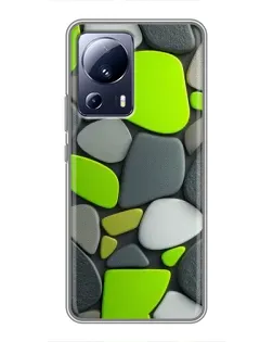 Чехол для Xiaomi 13 Lite с картинкой «Яркая неоновая галька»