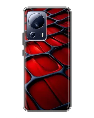 Чехол для Xiaomi 13 Lite с картинкой «Красная глянцевая сетка»