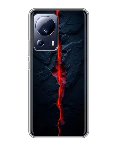 Чехол для Xiaomi 13 Lite с картинкой «Kрасная лавовая трещина»