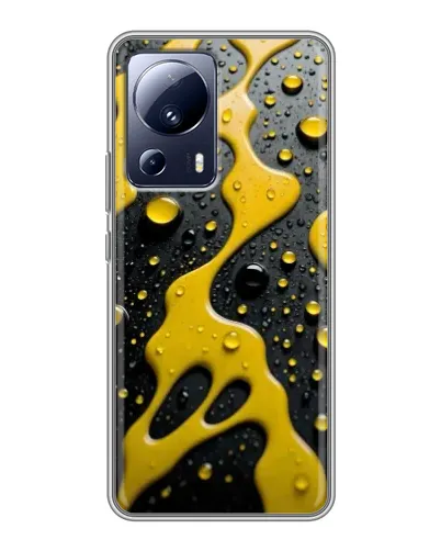 Чехол для Xiaomi 13 Lite с картинкой «Жидкое желтое золото»