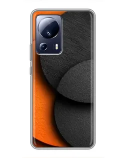 Чехол для Xiaomi 13 Lite с картинкой «Геометрия оранжевых кругов»