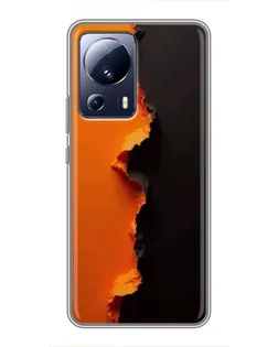 Чехол для Xiaomi 13 Lite с картинкой «Оранжевый разлом»