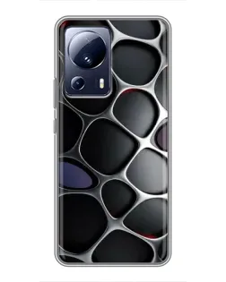 Чехол для Xiaomi 13 Lite с картинкой «Объемная темная решетка»