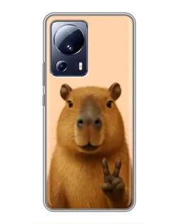 Чехол для Xiaomi 13 Lite с картинкой «Капибара виктория»