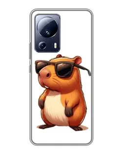 Чехол для Xiaomi 13 Lite с картинкой «Капибара в очках»