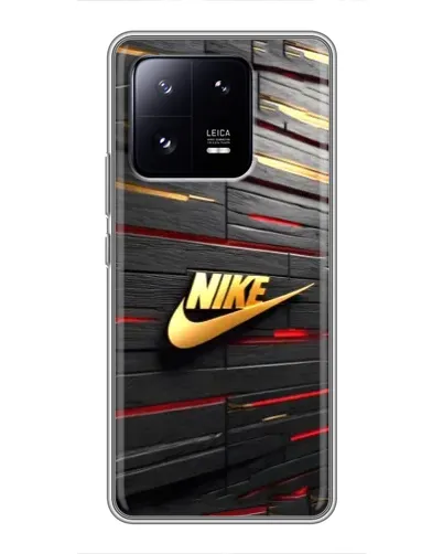 Чехол для Xiaomi 13 Pro с картинкой «Золотой Nike на металле»