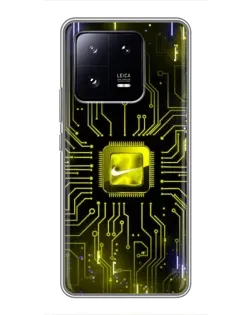 Чехол для Xiaomi 13 Pro с картинкой «Nike — золотая искра»