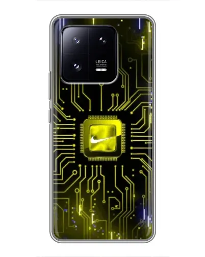 Чехол для Xiaomi 13 Pro с картинкой «Nike — золотая искра»