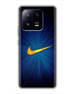 Чехол для Xiaomi 13 Pro с картинкой «Синий пульс Nike» Чехол для Xiaomi 13 Pro с картинкой «Синий пульс Nike»