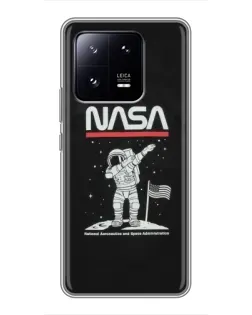 Чехол для Xiaomi 13 Pro с картинкой «NASA — шагаем по Луне»