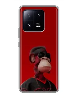 Чехол для Xiaomi 13 Pro с картинкой «Bored Ape в красном»