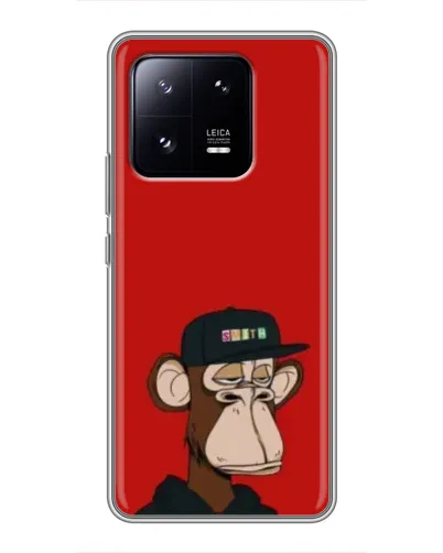 Чехол для Xiaomi 13 Pro с картинкой «Bored Ape — красный фон» Чехол для Xiaomi 13 Pro с картинкой «Bored Ape — красный фон»