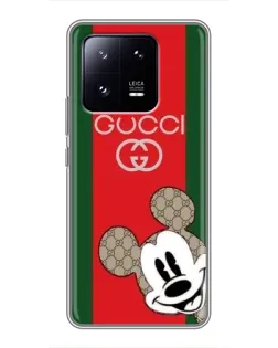 Чехол для Xiaomi 13 Pro с картинкой «Gucci — полосы и Микки»
