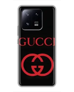 Чехол для Xiaomi 13 Pro с картинкой «Gucci — красный логотип»