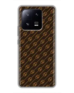 Чехол для Xiaomi 13 Pro с картинкой «Gucci — золотые диагонали»