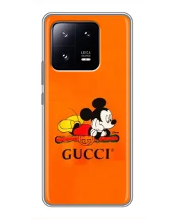 Чехол для Xiaomi 13 Pro с картинкой «Микки Маус Gucci — оранж»