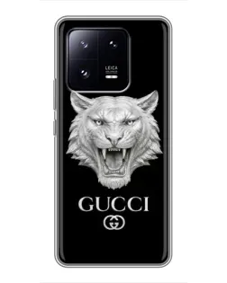Чехол для Xiaomi 13 Pro с картинкой «Gucci — серебряный лев» Чехол для Xiaomi 13 Pro с картинкой «Gucci — серебряный лев»