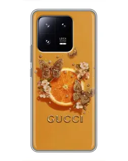 Чехол для Xiaomi 13 Pro с картинкой «Gucci — золотые бабочки» Чехол для Xiaomi 13 Pro с картинкой «Gucci — золотые бабочки»