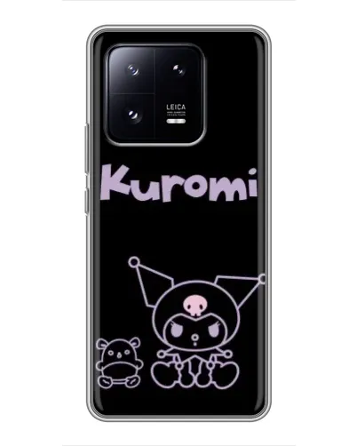 Чехол для Xiaomi 13 Pro с картинкой «Kuromi — черный минимализм»