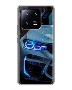 Чехол для Xiaomi 13 Pro с картинкой «Взгляд BMW с синими фарами» Чехол для Xiaomi 13 Pro с картинкой «Взгляд BMW с синими фарами»