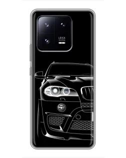 Чехол для Xiaomi 13 Pro с картинкой «Темный силуэт BMW»