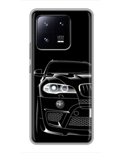 Чехол для Xiaomi 13 Pro с картинкой «Темный силуэт BMW»