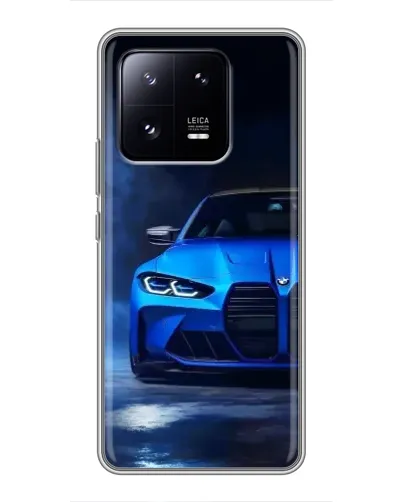Чехол для Xiaomi 13 Pro с картинкой «Голубая BMW M4»