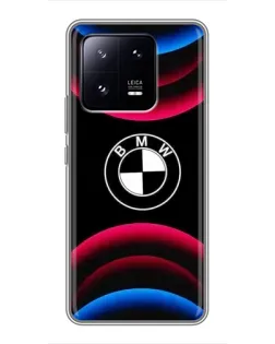 Чехол для Xiaomi 13 Pro с картинкой «Логотип BMW и неоновые дуги»
