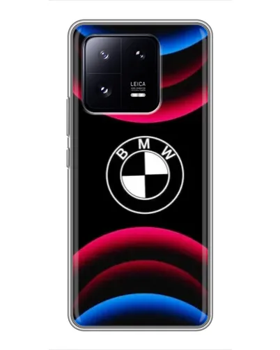 Чехол для Xiaomi 13 Pro с картинкой «Логотип BMW и неоновые дуги»