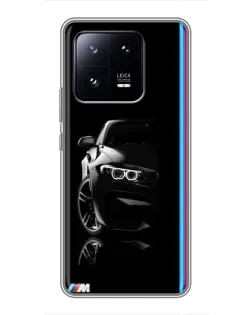 Чехол для Xiaomi 13 Pro с картинкой «Силуэт BMW в темноте»