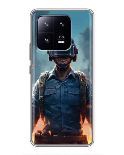 Чехол для Xiaomi 13 Pro с картинкой «PUBG — реалистичный герой»