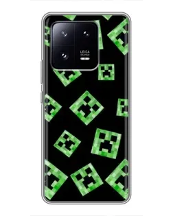 Чехол для Xiaomi 13 Pro с картинкой «Паттерн с криперами»