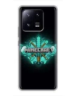 Чехол для Xiaomi 13 Pro с картинкой «Minecraft Diamond лого»