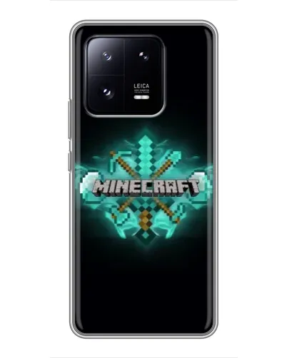 Чехол для Xiaomi 13 Pro с картинкой «Minecraft Diamond лого»