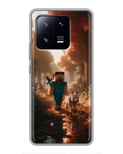 Чехол для Xiaomi 13 Pro с картинкой «Стив в лесу»