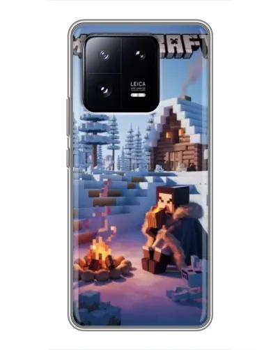 Чехол для Xiaomi 13 Pro с картинкой «Зимний Minecraft»