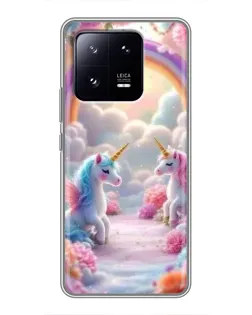 Чохол для Xiaomi 13 Pro з картинкою «Веселка і єдинороги»