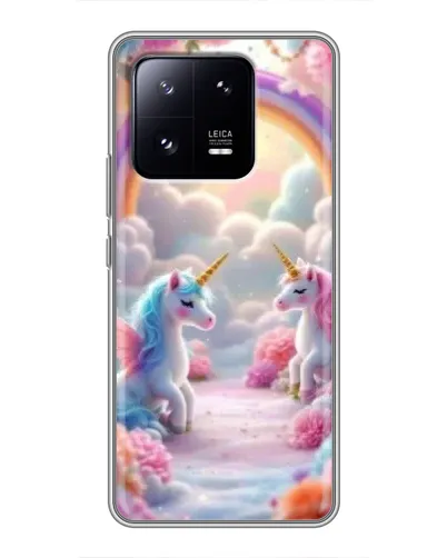 Чохол для Xiaomi 13 Pro з картинкою «Веселка і єдинороги»