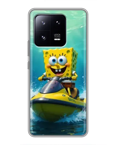 Чохол для Xiaomi 13 Pro з картинкою «Спанч Боб на гідроциклі»
