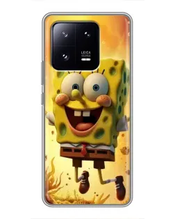 Чохол для Xiaomi 13 Pro з картинкою «Губка Боб стрибає»